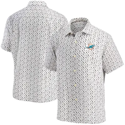 Miami Dolphins Tommy Bahama Baja Mar Woven Button-Up Shirt - White