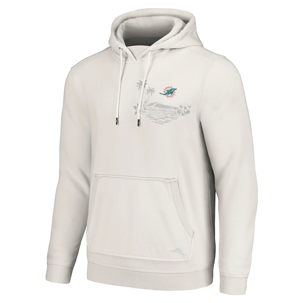 Men's Tommy Bahama White Miami Dolphins Home Game Pullover Hoodie