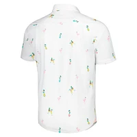 Chemise boutonnée Tommy Bahama blanche Miami Dolphins Nova Wave Flocktail pour hommes