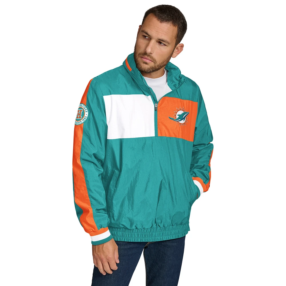 Veste à capuche légère demi-zip Gael des Miami Dolphins Tommy Hilfiger Aqua pour homme