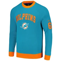 Sweat-shirt Tommy Hilfiger Aqua Miami Dolphins Reese Raglan Tri-Blend pour hommes