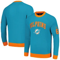 Men's Tommy Hilfiger Aqua Miami Dolphins Reese Raglan Tri-Blend Pullover Sweatshirt