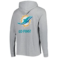 Men's Vineyard Vines Heathered Gray Miami Dolphins Local Long Sleeve Hoodie T-Shirt