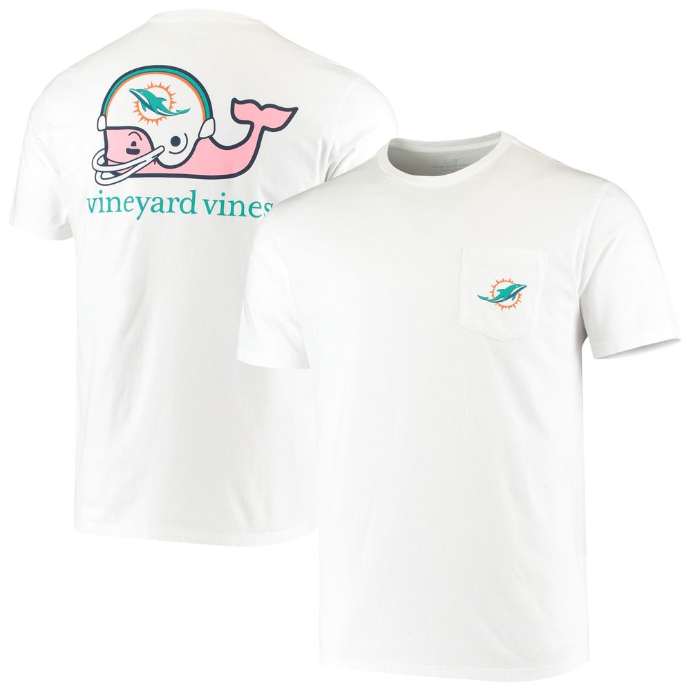 Vineyard Vines Men's Vineyard Vines White Miami Dolphins Big & Tall Helmet  T-Shirt