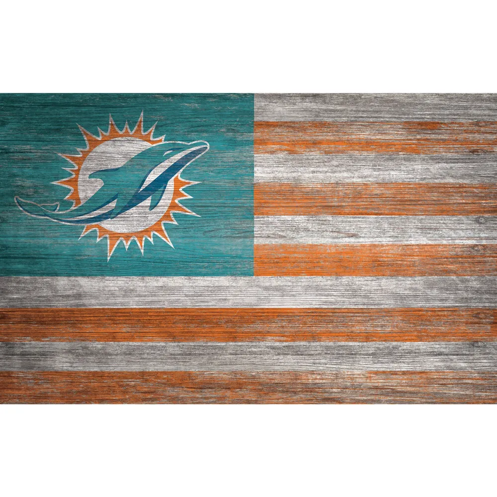 Lids Miami Dolphins 11'' x 19'' Distressed Flag Sign