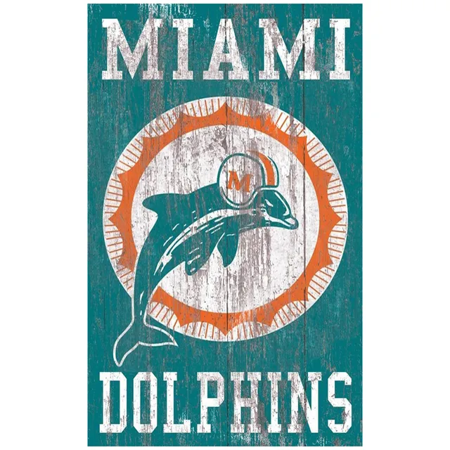 NFL Miami Dolphins Distressed Logo Cutout Sign