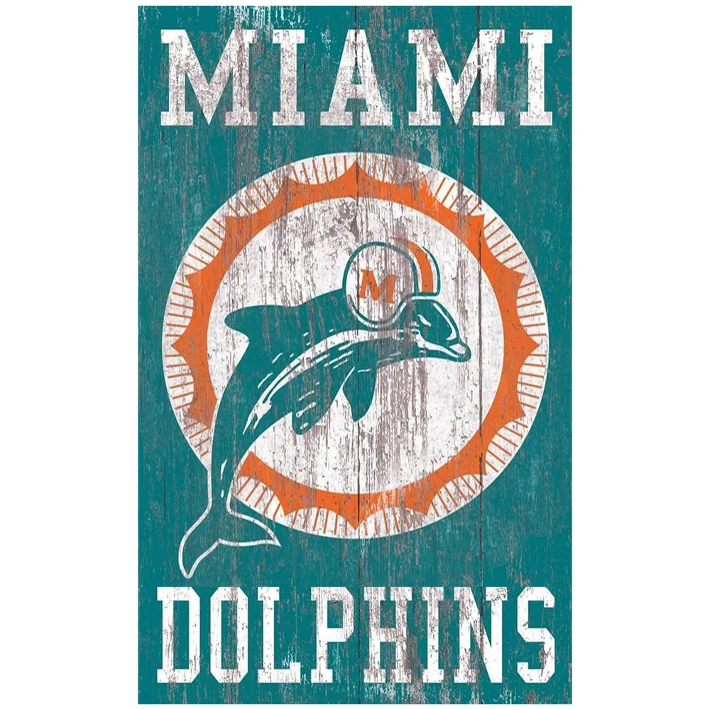 Lids Miami Dolphins USA Flag Cutout Sign