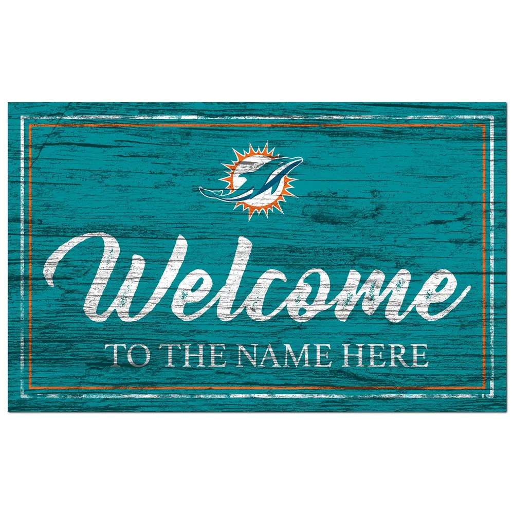 Lids Miami Dolphins 11 x 19 Personalized Team Color Welcome Sign