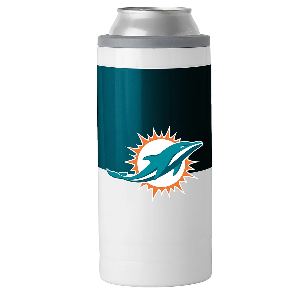 Glacière mince à blocs de couleurs Miami Dolphins de 12 oz