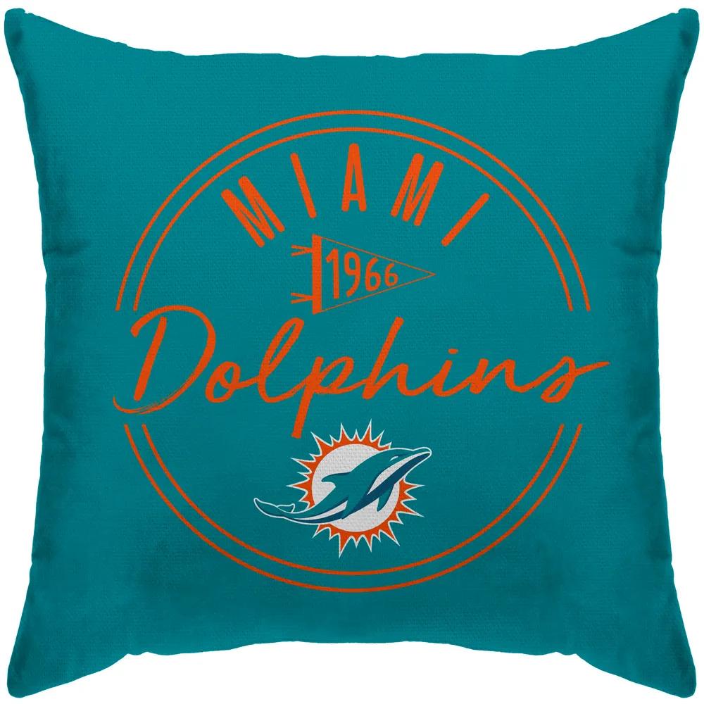 Lids Miami Dolphins 18'' x 18'' Script Circle Duck Cloth Décor Pillow Cover