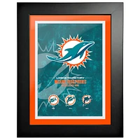 Miami Dolphins - 18'' x 24'' Logos to History Framed Art