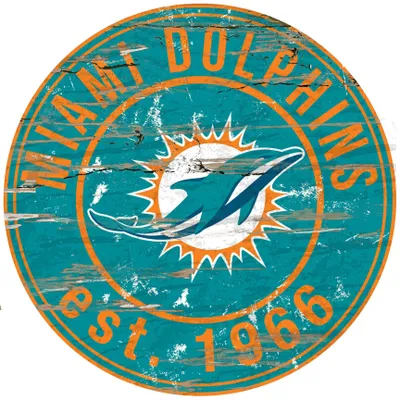 Miami Dolphins 23.5" Distressed Round Sign