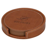 Miami Dolphins 4-Pack Faux Leather Coaster Set