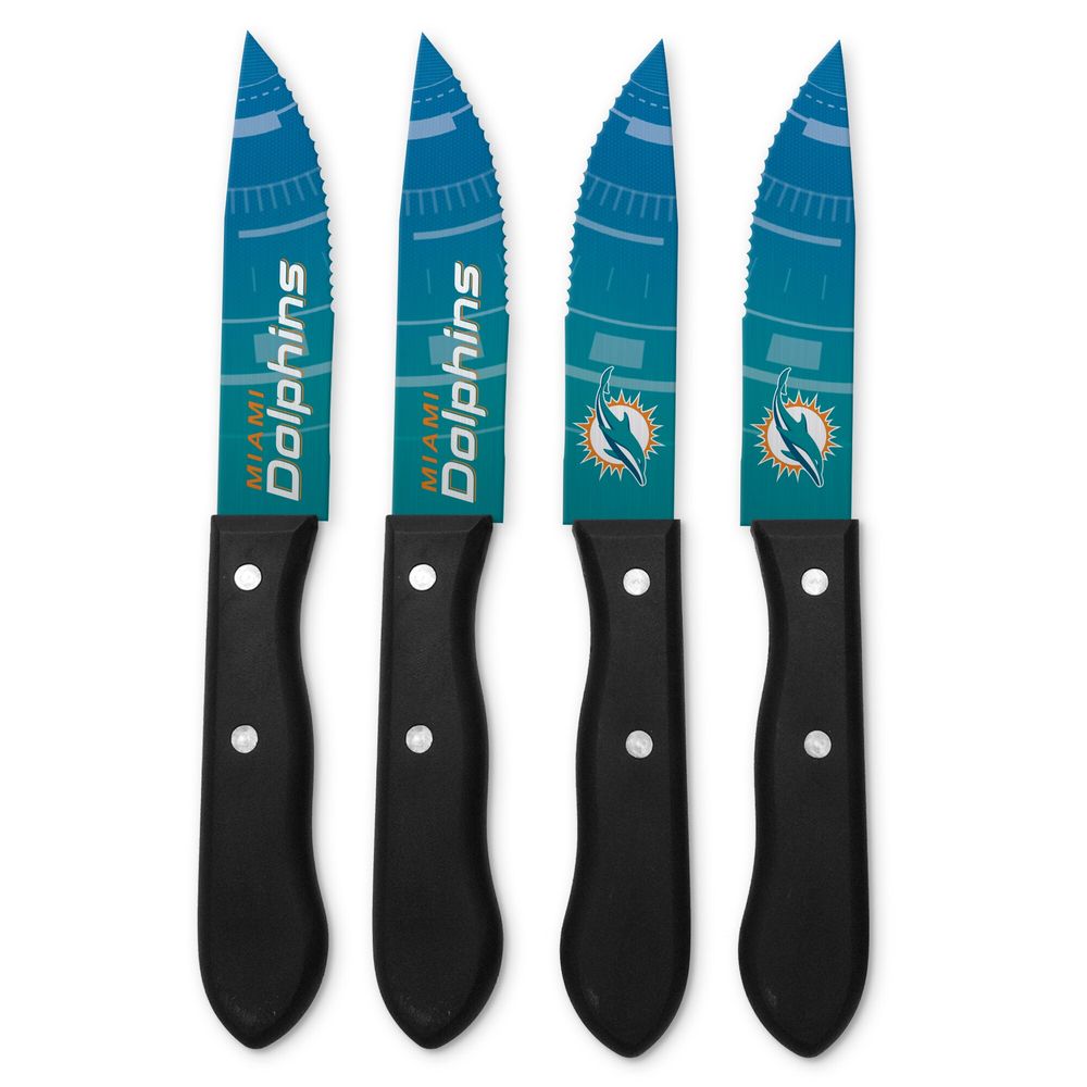 Miami Dolphins 4-Piece Stainless Steel Steak Knife Set