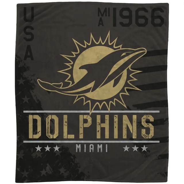 Officially Licensed NFL Miami Dolphins Retro Fleece Blanket