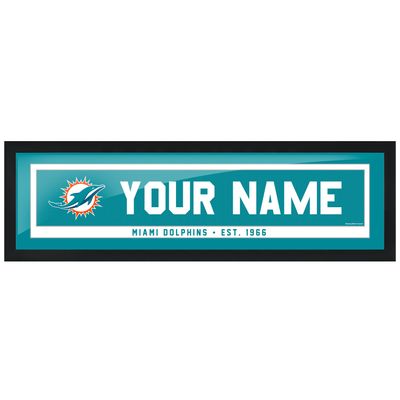 Miami Dolphins - 6'' x 22'' Personalized Framed Art