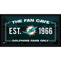 Miami Dolphins Framed 10" x 20" Fan Cave Collage