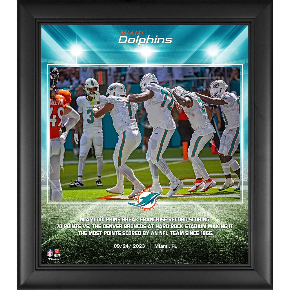 Miami Dolphins Framed 15" x 17" 70 Point Franchise Record Collage