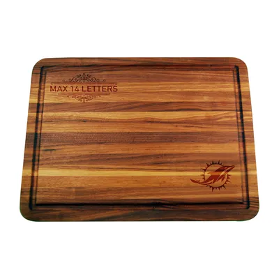 Miami Dolphins Large Acacia Personalized Cutting & Serving Board