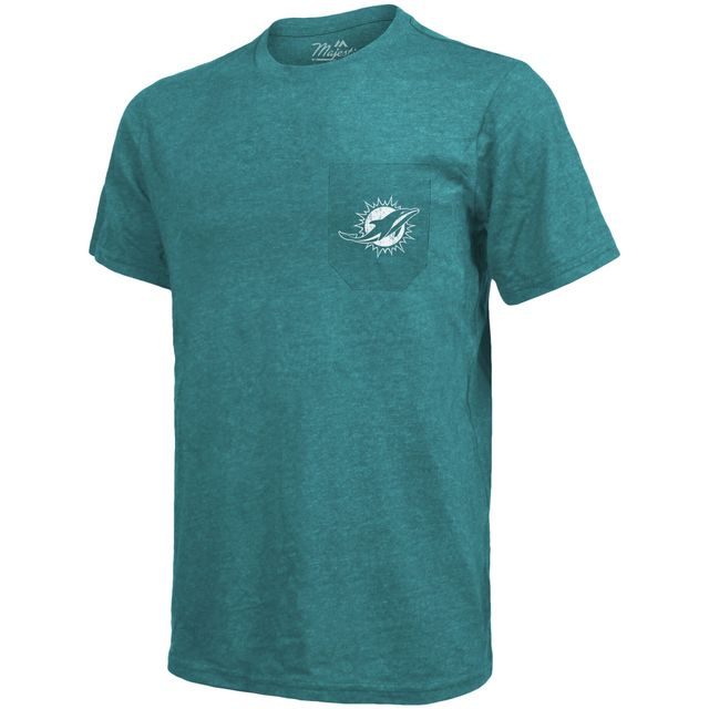 T-Shirt à Poche Tri-Blend Majestic Threads Miami Dolphins - Aqua