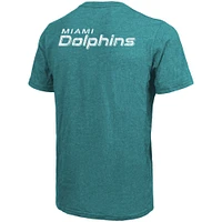 Miami Dolphins Majestic Threads Tri-Blend Pocket T-Shirt - Aqua