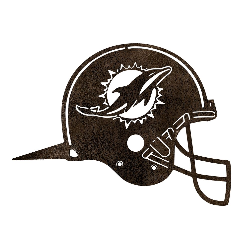 Miami Dolphins Metal Garden Art Helmet Spike