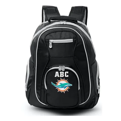 Miami Dolphins MOJO Personalized Premium Color Trim Backpack - Black