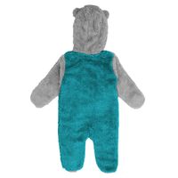 Newborn & Infant Aqua/Gray Miami Dolphins Game Nap Teddy Fleece Bunting - Full-Zip Sleeper