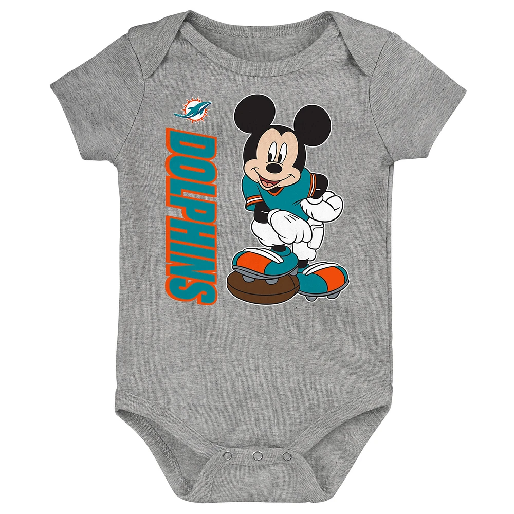 Newborn & Infant Miami Dolphins 3-Peat 3-Pack Bodysuit Set