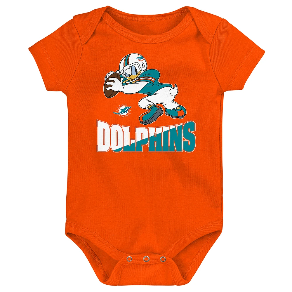 Newborn & Infant Miami Dolphins 3-Peat 3-Pack Bodysuit Set