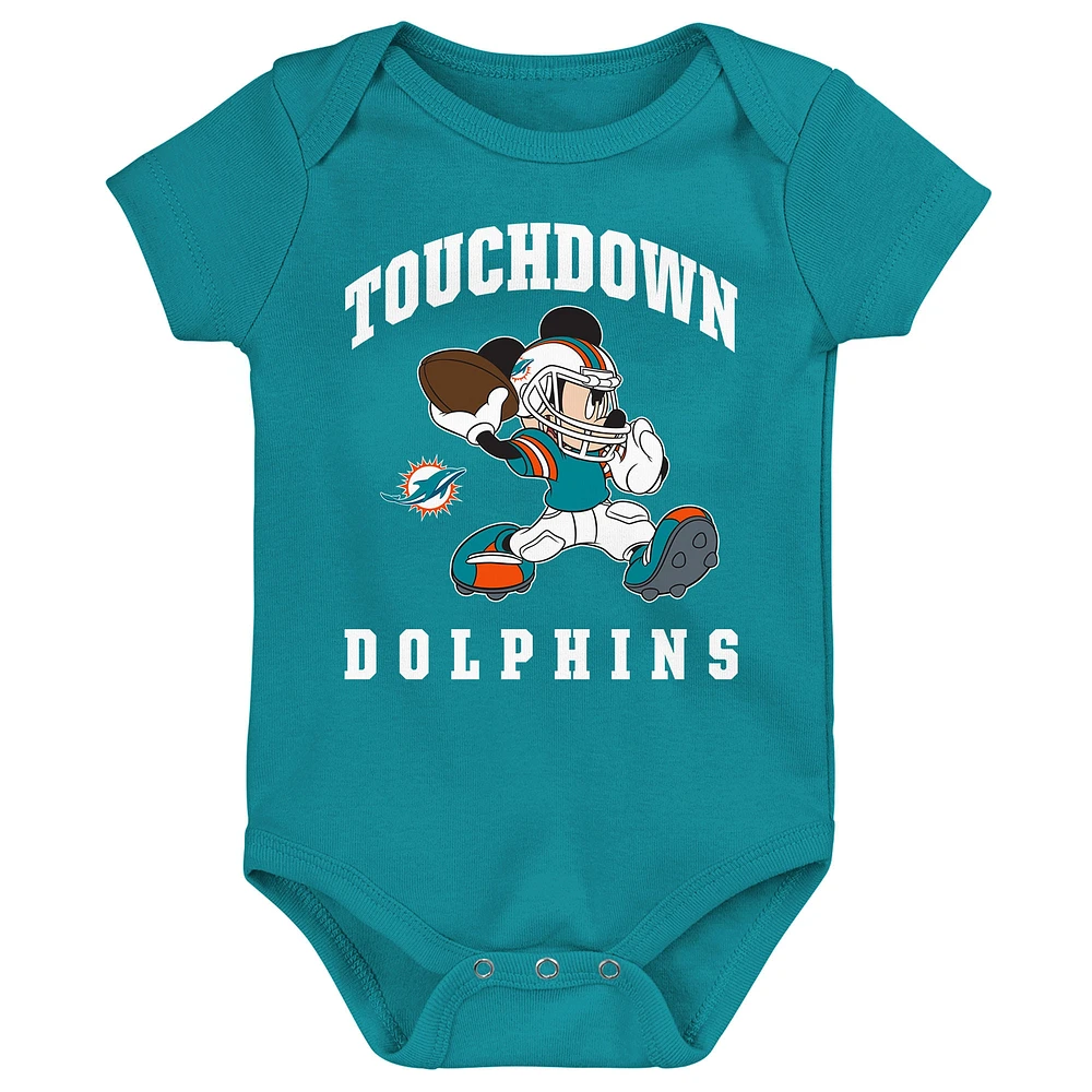 Newborn & Infant Miami Dolphins 3-Peat 3-Pack Bodysuit Set