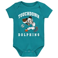 Newborn & Infant Miami Dolphins 3-Peat 3-Pack Bodysuit Set