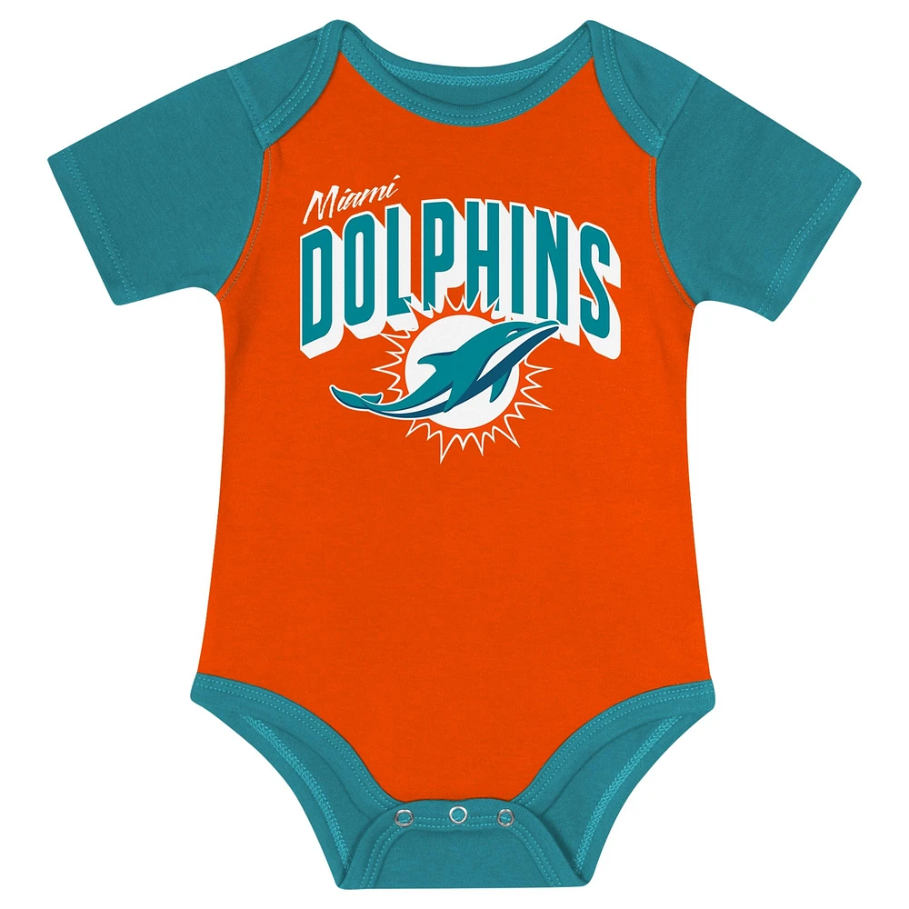 Newborn & Infant Miami Dolphins Dynamic Duo Bodysuit, Bib Hat Set