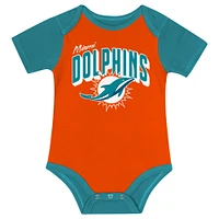 Newborn & Infant Miami Dolphins Dynamic Duo Bodysuit, Bib Hat Set