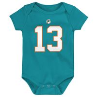 Newborn & Infant Mitchell Ness Dan Marino Aqua Miami Dolphins Retro Name Number Bodysuit