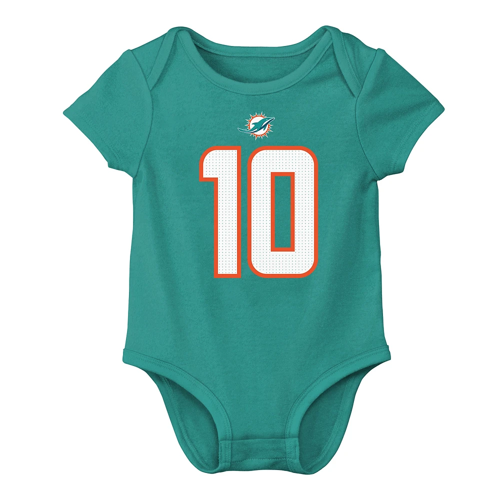 Newborn & Infant Nike Tyreek Hill Aqua Miami Dolphins Player Name Number Bodysuit