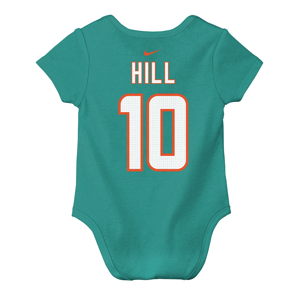 Body Nike Tyreek Hill Aqua pour nouveau-né et bébé avec nom numéro de joueur des Miami Dolphins