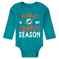 Newborn & Infant WEAR by Erin Andrews Miami Dolphins Three-Piece Turn Me Around Bodysuits Pant Set