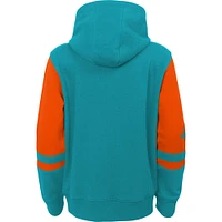 Preschool Aqua Miami Dolphins Stadium Color Block Full-Zip Hoodie