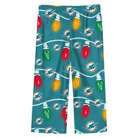 Preschool Miami Dolphins Two-Piece Garland Holiday Long Sleeve Pajama Set