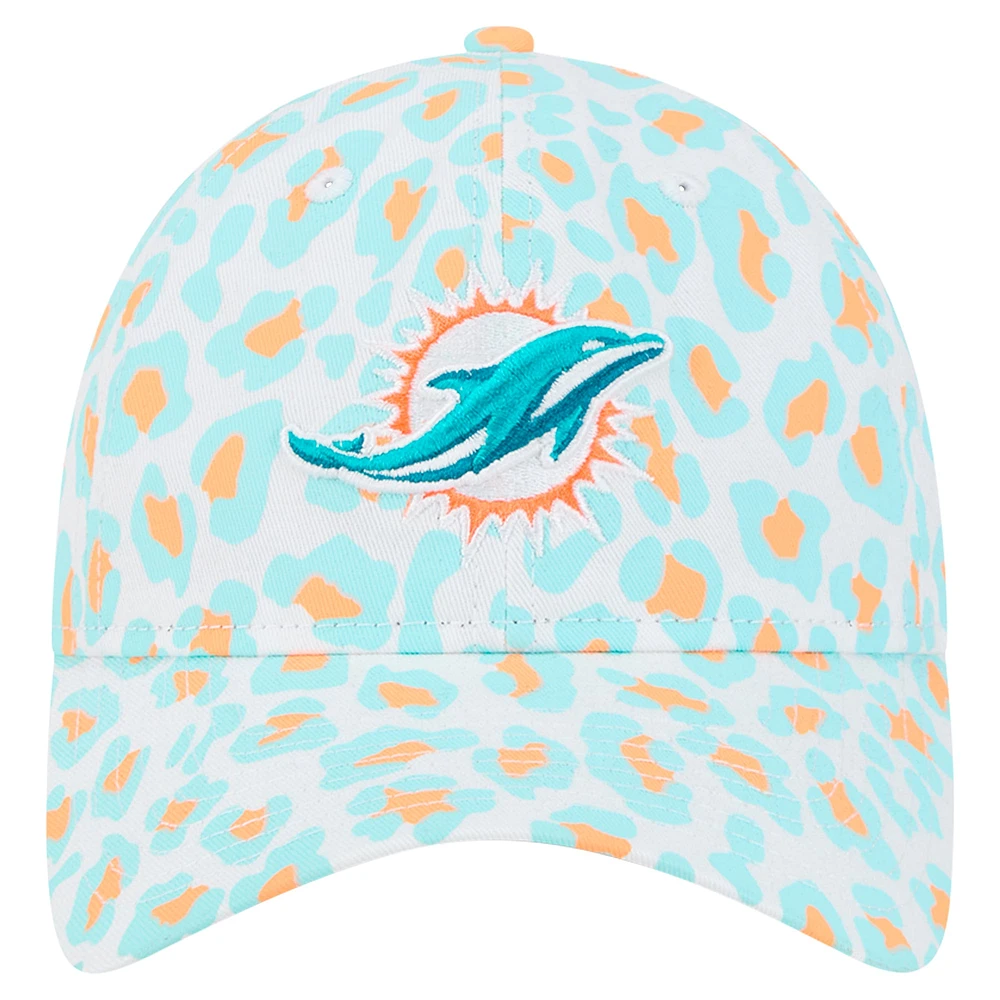 Casquette ajustable Active Leopard 9TWENTY des Miami Dolphins de New Era pour enfants d'âge préscolaire