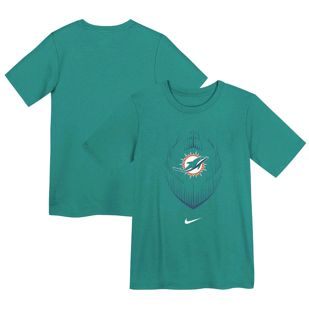 T-shirt Nike Aqua Performance Legend Icon pour enfants d'âge préscolaire des Miami Dolphins