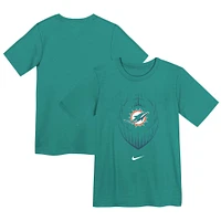 T-shirt Nike Aqua Performance Legend Icon pour enfants d'âge préscolaire des Miami Dolphins