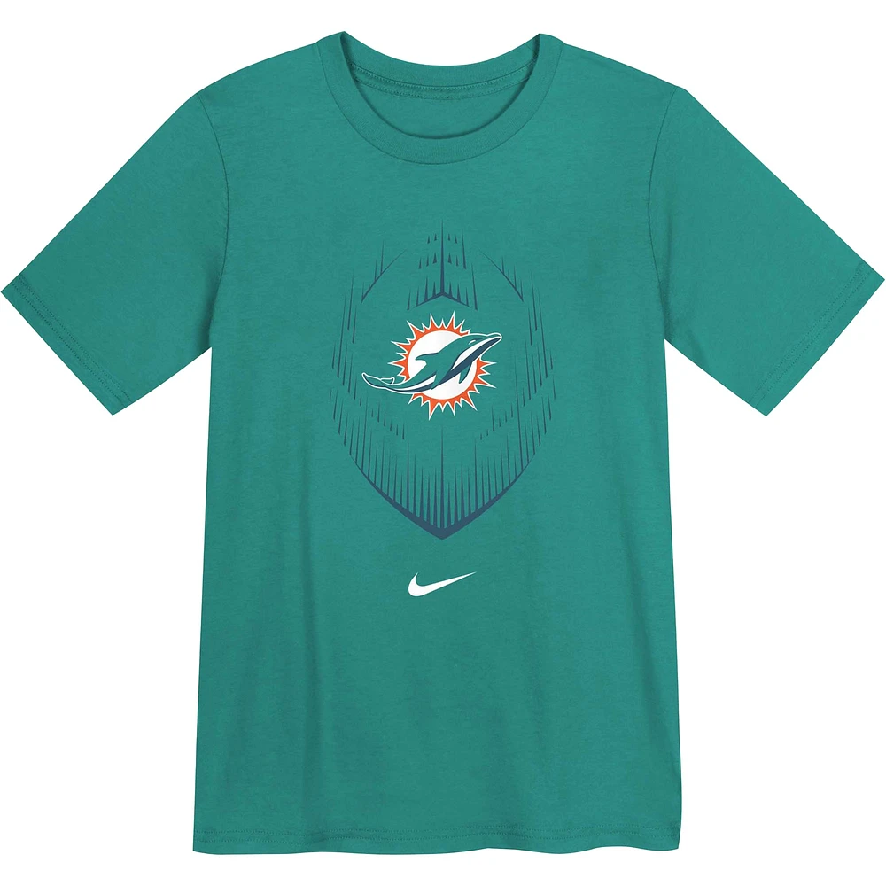 T-shirt Nike Aqua Performance Legend Icon pour enfants d'âge préscolaire des Miami Dolphins