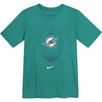 T-shirt Nike Aqua Performance Legend Icon pour enfants d'âge préscolaire des Miami Dolphins