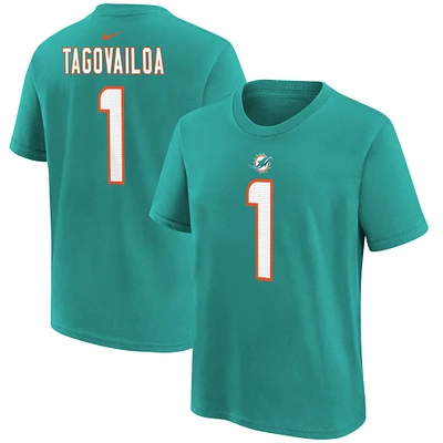 Preschool Nike Tua Tagovailoa Aqua Miami Dolphins Player Name & Number T-Shirt