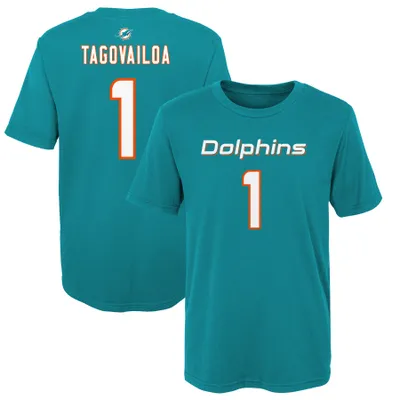 Youth Tyreek Hill Orange Miami Dolphins Mainliner Player Name & Number T- Shirt