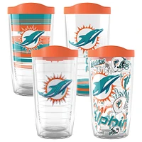 Tervis Miami Dolphins paquet de quatre 16oz. Ensemble de gobelets classiques