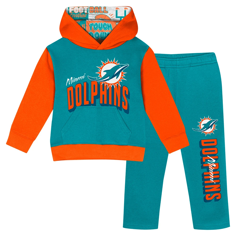 Ensemble sweat à capuche et pantalon en polaire pour tout-petits Miami Dolphins Coin Toss