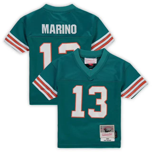 Men's Mitchell & Ness Dan Marino Black Miami Dolphins Retired Player Name &  Number Mesh Top